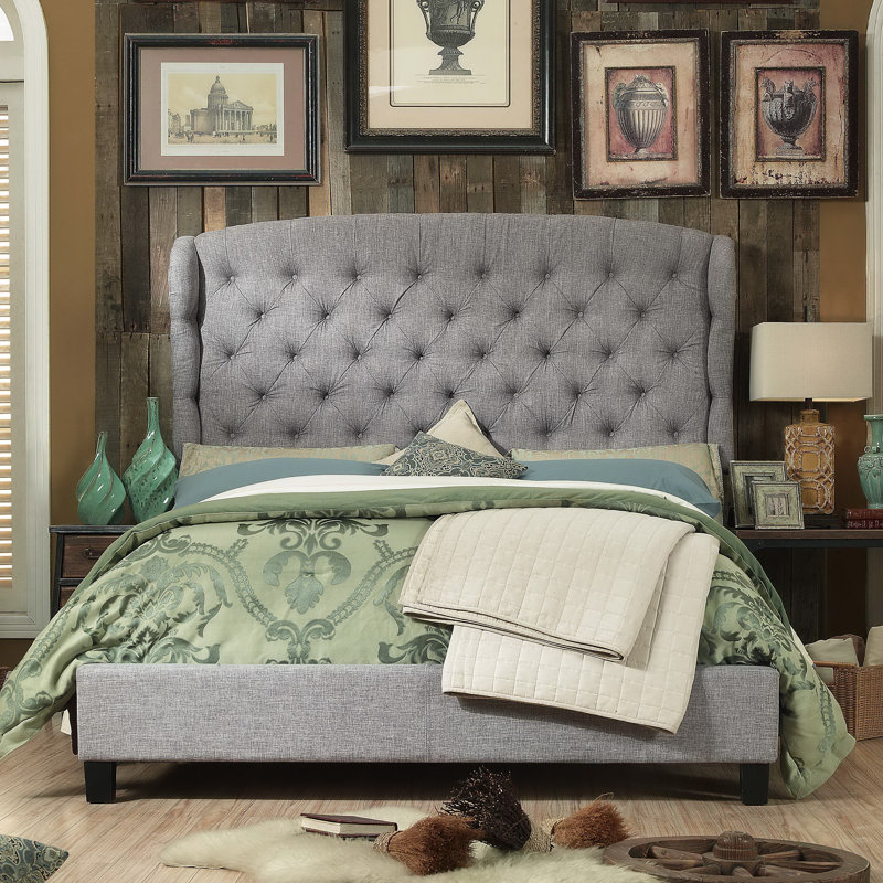 Felisa Upholstered Wingback Panel Bed - dealepic
